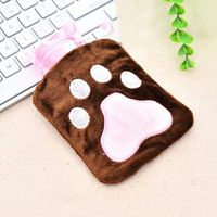 Yuniole Hot Water Bottle,Rubber Explosion-proof Hot Water Bottle Cute Cartoon Short Plush Hot Water Bag-Brown