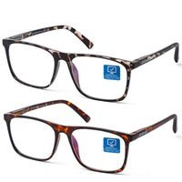K Kenzhou Blue Light Blocking Computer Glasses 2 Pack Anti Eye Eyestrain Unisex(Men/Women) Glasses with Spring Hinges UV Protection FDA Approved