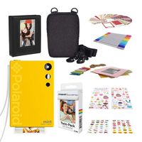 Polaroid Mint Instant Print Digital Camera (Yellow) with 2x3ʺ Premium Photo Paper 20-Pack, Soft Camera case, Zink Paper Unique Colorful Stickers & Photo Album Accessories