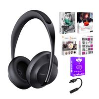 Bose 700 Noise-Cancelling Bluetooth Headphones (Triple Black) Bundle with Software Suite & USB-C Adapter (4 Items)