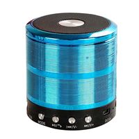 schicj133mm WS887 Portable Cylinder Button Control Stereo Music Wireless Bluetooth Speaker,Durable Aluminum Alloy Case Design. Blue