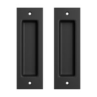 SMARTSTANDARD 2 Pack Flush Pull 6 1/2" Matte Black Inset Handle, Recessed Finger Pull for Sliding Barn Door, Closet, Pocket Door