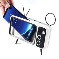 Retro TV Bluetooth Speaker,Portable Bluetooth Wireless Speakers Holder,AUX FM Bluetooth Optional,Bluetooth 4.2,32.8ft Wireless Rang,3D Stereo Speaker Stand for All Smartphone