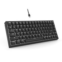 DREVO Gramr 84 Key 75% TKL Mechanical Gaming Keyboard with White LED Backlight USB Wired Keyboard Outemu Blue Switch, Black