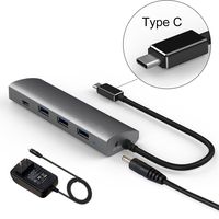 Vetap USB C to USB Hub Adapter with 3 USB A USB 3.0 and 1 USB C USB 3.1 Gen1 for MacBook/ChromeBook Pixel and More Type C Devices，Aluminum Charger with AC Power Adapter (Type C HUB)