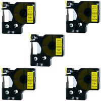 DYMO D1 40918 41918 Label Tape, LaBold 5 Pack Black on Yellow Label Tape Cassette Compatible for DYMO Standard D1 40918 S0720730 Label Manager 0.35 Inch x 23 Feet (9mm x 7m) (5PK)
