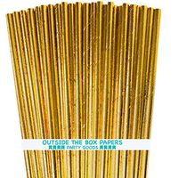 Gold Foil Paper Straws - 7.75 Inches - Pack of 100 - Outside the Box Papers Brand