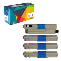 Do it Wiser Compatible Toner Cartridge Replacement for Oki C510 C510dn C511 C530dn C531 MC561 MC562dn - 42127412 42127411 42127410 42127409 - 5,000 pages - 4 pack