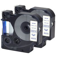 2PK Dymo Standard D1 45014 Blue on White Labeling Cartridges 1/2" 12mm Compatible for LabelManager 160 280 420P PnP