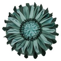 JWH Handmade 3D Flowers Accent Pillow Round Sunflower Cushion Decorative Pillowcase with Pillow Insert Home Sofa Bed Living Room Decor Gift 12 Inch / 30 cm Velvet Ombre Blue