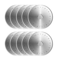 Kingsource SKS-7 Titanium Coated 10 Packs 45mm Pack Rotary Cutter Blades Replacement for Fits Olfa, Fiskar, Martelli, Truecut Cutter Patchwork Tool, Perfect for Cuts Fabric, Sewing, Leather and Paper