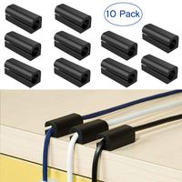 FOMTOR Cable Holder Desk Cable Holder Cord Management Adhesive Cord Organizer for Charger Cord, Mouse Cable, USB Cable, Power Cords Network Cable Perfect for Desk,Wall,Car (Black,10 Pack)