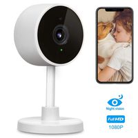 eco4life Security Cam 1080p HD Indoor Wireless Smart Camera with Night Vision, 2-Way Audio
