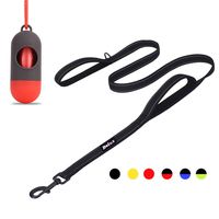 Bolux 3M Reflective Dog Leash 5ft Long with Traffic Padded Handle, Heavy Duty, Double Handle Lead for Greater Control Safety Training, Perfect for Large or Medium Dog, Dual Handles (Black)