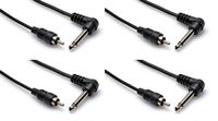 (4) Hosa CPR-103R 1/4" TS Right Angel RCA Unbalanced Audio Cables