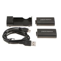 2 Pieces 2800mAh Rechargeable Battery Pack Replacement Batteries + USB Charging Cable + Charger for Xbox One Wireless Controllers