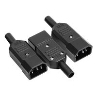 uxcell 3Pcs AC250V 10A Male 3Terminals Panel Mount IEC320 C14 Power Socket Adapter Connector