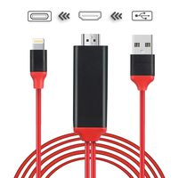 Phone to HDMI Adapter, Digital HDMI Adapter Converter, Play Digital AV Connector Plug & Play HDMI Adapter for X/8Plus and More (Red)