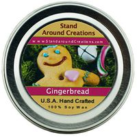 Premium 100% All Natural Soy Wax Aromatherapy Candle - 2oz Tin - Gingerbread: A spiced cookie, with a freshly baked character with hints of vanilla, nutmeg, cinnamon and ginger.