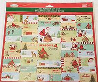 Christmas House Holiday Self-Adhesive Gift Tags (100 Count) with Foil & Glitter Embellishments