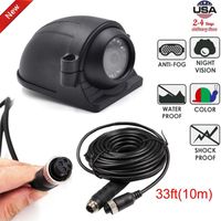 4 PIN Heavy Duty Truck Bus 12V 24V CCD Side View Camera + 33Ft Extension Cable
