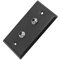 Seismic Audio SA-PLATE26 Black Stainless Steel Wall Plate with Dual 1/4-Inch TS Mono Jacks