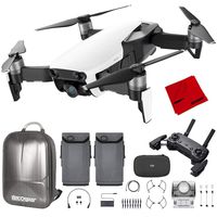 DJI Mavic Air Quadcopter with Remote Controller - Arctic White Max Flight Bundle with Spare Battery, and Custom Mavic Air Hard Shell Back Pack