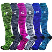 Compression Socks Women & Men 20-30 mmHg (3/6 Pairs), Best Athletic & Medical Running Flight Travel Pregnant