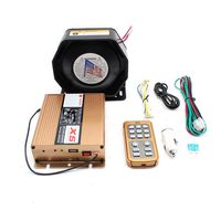 Car Warn Alarm, 400W 12V 18 Sound Loud PA Speaker MIC System Police Fire Siren Horn Warning Alarm Speaker (USA Stock)