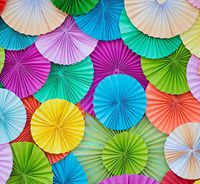 OFILA Party Decoration Backdrop 7x7ft Pinwheel Rosettes Background Kids Birthday Party Decoration Bridal Shower Photos Wedding Reception Shooting Newborn Baby Theme Room Wallpaper Video Studio Props