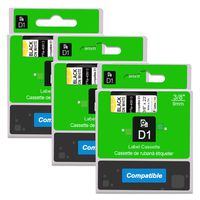 Refill Replace Dymo D1 Labels Tape 40913 41913 S0720680,3/8 Inch x 23 Feet(7m), Black on White,Labeling Tape Compatible for DYMO LabelManager PnP 260P 210D 280 420P 160 450D 360D 500TS Label Maker, 3P