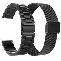 VIGOSS Metal Strap Compatible with Fitbit Versa Bands/Versa 2 Band Black Solid Stainless Steel Versa 2 Special Edition + Loop Mesh Replacement for Fitbit Versa/Lite/Versa 2/Special Edition Smartwatch