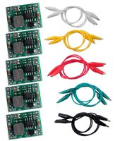 DIYMALL 5pcs MP1584EN DC-DC 3A Adjustable Step-Down Buck Module, Super-Ultra-Small Model Aircraft Power Supply,with 5colors 10pcs Alligator Clip Test Lead Wire for Arduino Raspberry Pi