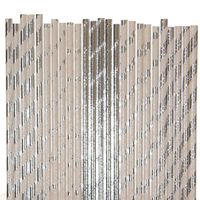 Silver Foil Paper Straw Mix - Silver, Glitter - Striped, Polka Dot, Star, Solid (50)