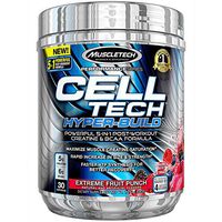 MuscleTech Cell Tech Hyperbuild Post Workout Recovery Drink Powder with Creatine and BCAA Aminos, Fruit Punch, 30 Servings (482g)