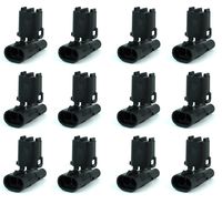 Delphi Packard (2 Circuits) Male Weatherpack, Waterproof, Female 2-Contact Tower Half Body Connector (Pack of 12)