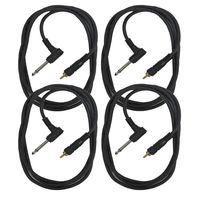 Seismic Audio - SA-TSR5-R-4Pack - 4 Pack of 5 Foot Right Angle 1/4" TS to RCA Mono Patch Cable - Amplifier to Mixer Connector - Unbalanced Adapter