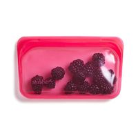 Stasher 100% Silicone Reusable Food Bag, Snack Storage Size, 4.5-inch (9.9-ounce), Raspberry