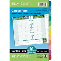 Day-Timer 2020 Monthly Planner Refill, 5-1/2" x 8-1/2", Desk Size 4, Two Pages Per Month, Loose Leaf, Garden Path (13486)