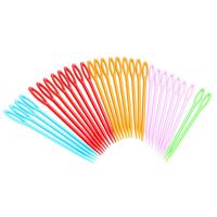 Pengxiaomei 30 Pieces Plastic Sewing Needles, Colorful Plastic Craft Needles Safety Needles Darning Tapestry Needles for Kids