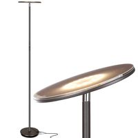 Brightech Sky LED Torchiere Super Bright Floor Lamp - Contemporary, High Lumen Light for Living Rooms & Offices - Dimmable, Indoor Pole Uplight for Bedroom Reading - Bronze