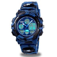 Kids Digital Sport Watch, Boys Girls Waterproof Sports Outdoor Watches Children Casual Electronic Analog Quartz Wrist Watches with Alarm Stopwatch (Dark Blue Camouflage)