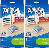 Ziploc Space Bag, Flat, Medium, 2 Count (Pack of 2)