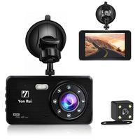Dual Dash Cam Dash Board Camera, YonRui 4inch Front and Rear FHD 1080P IPS Screen Dash Camera for Car, Motion Sensor, G-Sensor, Night Vision, Parking Monitor, Loop Recording