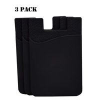 oPesea Phone Card Holder Cell Phone Pocket iPhone Wallet Adhesive Credit Card Sleeve Stick-on Wallet on The Back of Phone/Case of iPhone,Samsung,LG,BLU,Piexl,Moto,Huawei(Dark Black 3PCS)