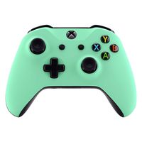 eXtremeRate Mint Green Faceplate Cover, Soft Touch Front Housing Shell Case, Comfortable Soft Grip Replacement Kit for Xbox One S & Xbox One X Controller (Model 1708)