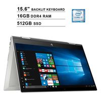 2020 HP Envy X360 2-in-1 Touchscreen 15.6 Inch FHD 1080P Laptop, Intel 4-Core i7-8550U up to 4.0GHz, Intel UHD 620, 16GB DDR4 RAM, 512GB SSD, Backlit KB, WiFi, Bluetooth, Windows 10 (Renewed)