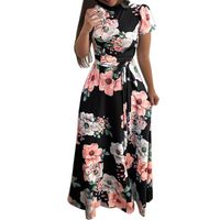 Hmlai Clearance Women Dresses Casual Sleeveless Round Neck Stripe Print Vestido Party Midi Dress Plus Size (XL, Black-A)