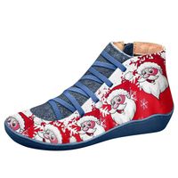 Women's Ankle Boots Ladies Leather Retro Lace up Side Zip Vintage Booties Flat Heel Arch Support Shoes