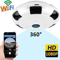 WiFi IP Camera 360 Degree Camera Surveillance Home Security Wireless Camera 1080p Full HD Wide Lens, Night Vision 2 Way Audio for Home/Office/Nanny/Pet/Baby Monitor Cam with iOS, Android App